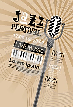Jazz Festival Live Music Concert Poster Advertisement Retro Banner