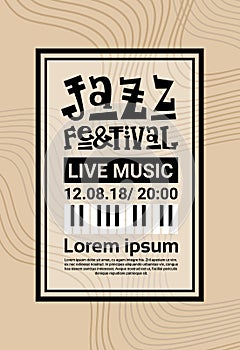 Jazz Festival Live Music Concert Poster Advertisement Retro Banner