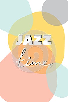 Jazz festival poster flat style vector illustration of musical design invitation to an event with a free space for specifying the