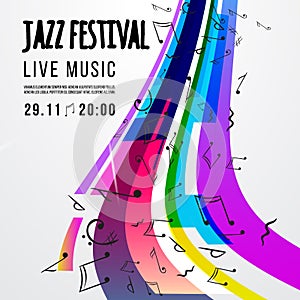 Jazz festival poster template. Jazz music. Saxophone. International Jazz Day. Vector design element