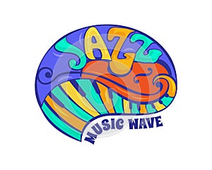 Jazz festival vector music concert logo musical instrument logotype musician playing saxophone sound art badge festival