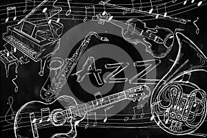 Jazz instruments music background