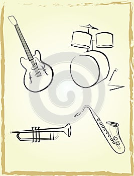 Jazz instruments set