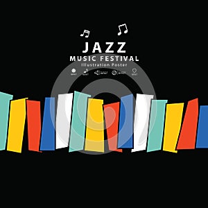 Jazz music banner poster square illustration vector. Background