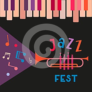 Jazz Music Fest Vintage Vector poster template