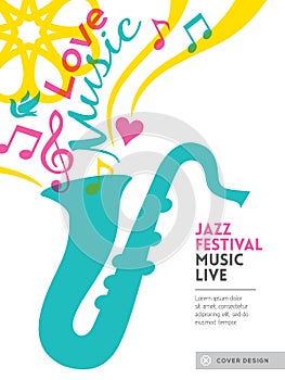 Jazz music festival graphic design background template layout