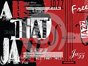 Jazz music festival, poster background template.