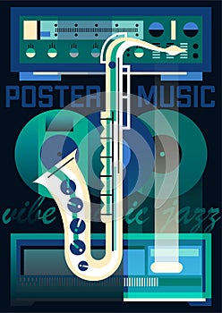 Jazz music festival vector poster