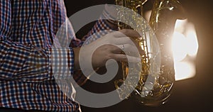 Jazz musician playing the saxophone