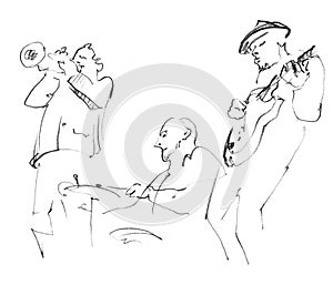 Jazz musicians playing music