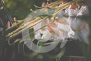Jazz musicians playing the trombone