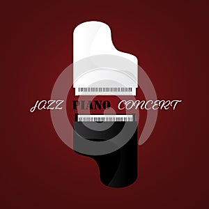 Jazz piano composition. Vector illustration. The concept of creating a cover, poster, banner.