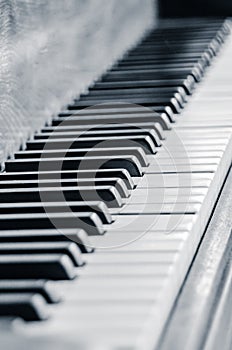 Jazz Piano Keys in Black and White
