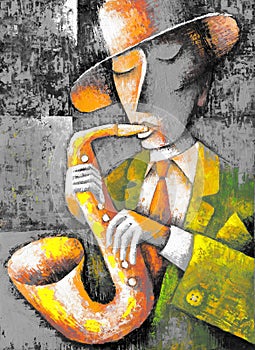 Jazz player illustration