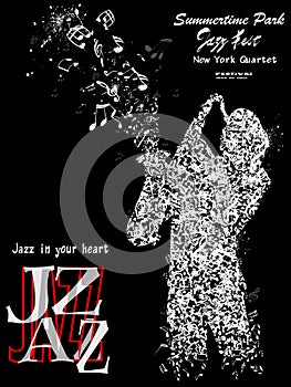 Jazz poster with saxophonist