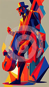 Jazz poster in the style of bright geometric abstractions by Generative AI