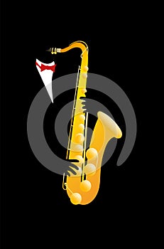 Jazz saxophone player. Abstract vector illustration for jazz poster. EPS 10 format.