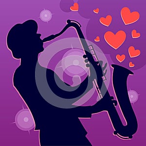 Jazz saxophone player. Saxophonist musician