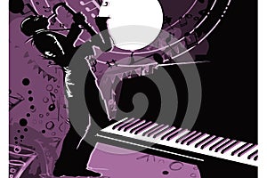 Jazz saxophonist musician silhouette