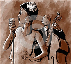 Jazz singer and double-bass