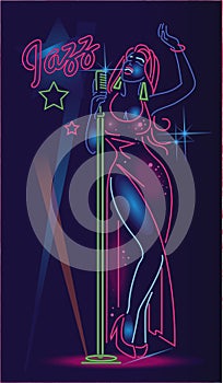 Jazz singer neon sign