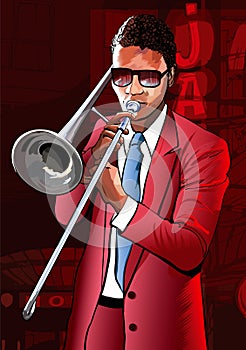 Jazz trombone player