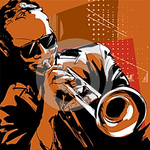Jazz trumpet player photo