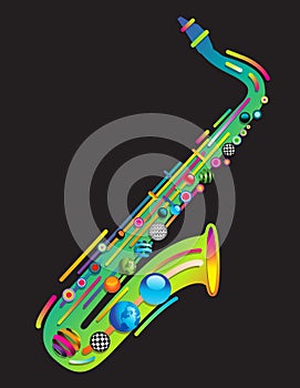 Jazzy colorful music background photo