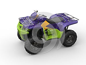 Jazzy purple green quad bike