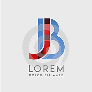 JB logo letters with blue and red gradation