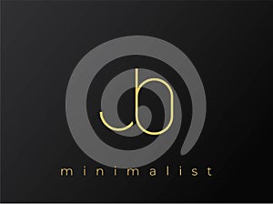 JB Minimalist Logo with Interlocking Shapes on Solid Black Background