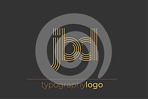 JBD modern geometric typography logo