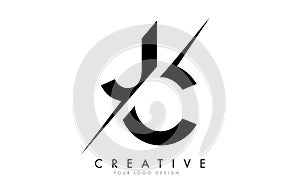 JC J C Letter Logo Design with a Creative Cut