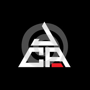 JCA triangle letter logo design with triangle shape. JCA triangle logo design monogram. JCA triangle vector logo template with red