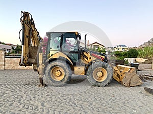 JCB Digger on beach