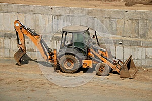 JCB parked at construction site in India