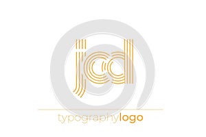 JCD modern geometric typography logo