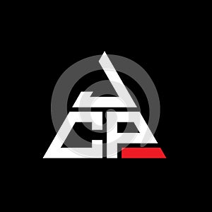 JCP triangle letter logo design with triangle shape. JCP triangle logo design monogram. JCP triangle vector logo template with red