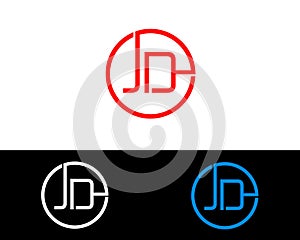 JD circle Shape Letter logo Design