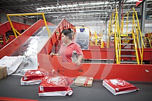 JD.com staff sorting packages