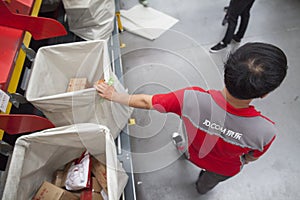 JD.com staff sorting packages