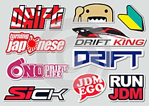 Japanese Car Decals, and Stickers in Vector format photo
