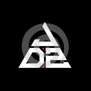 JDZ triangle letter logo design with triangle shape. JDZ triangle logo design monogram. JDZ triangle vector logo template with red
