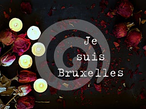 Je suis Bruxelles. I am Brussels. Condolence background dedicate