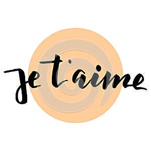 Je t`aime lettering photo