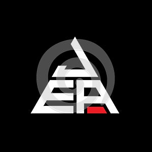 JEA triangle letter logo design with triangle shape. JEA triangle logo design monogram. JEA triangle vector logo template with red
