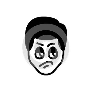 Black solid icon for Jealous, envious and hateful