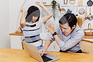 Jealousy and infidelity of a young couple quarrel while playing online.