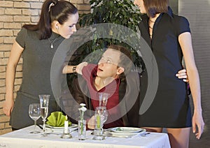 Jealousy scene in restaurant