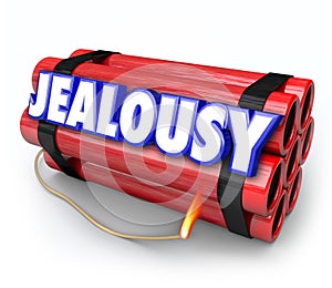 Jealousy Word Envy Resentment Time Bomb Explosive Anger Danger